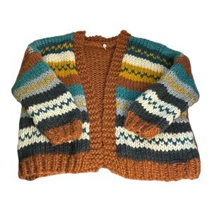 Wishlist Western Cowgirl Cardigan Handmade Oversized Chunky Knit Sweater Sz S/M